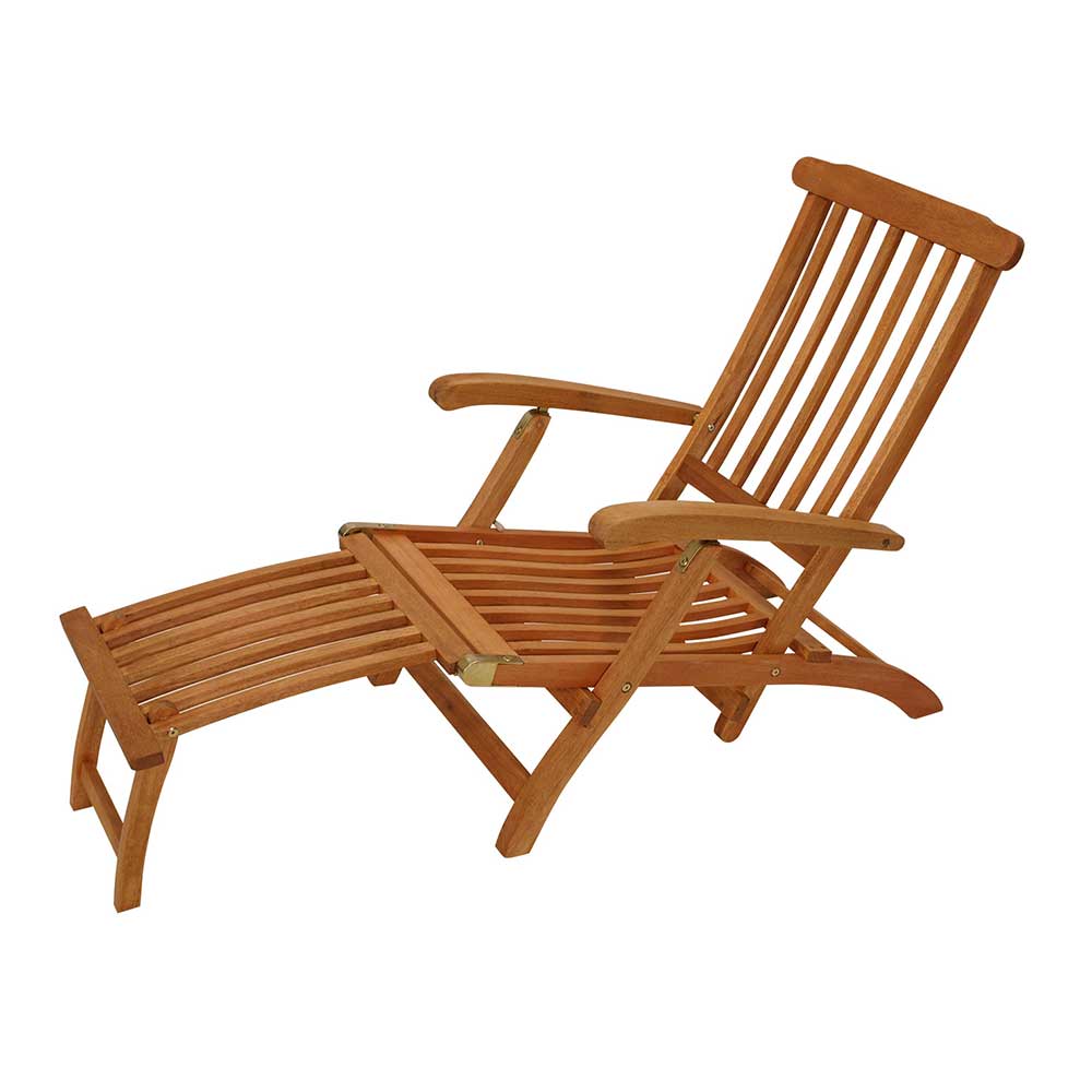 Garten Deckchair mit Fußteil Voreno aus Eukalyptus