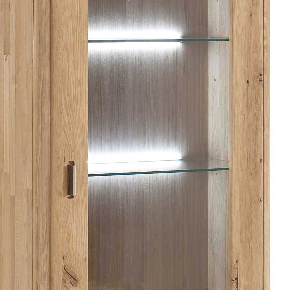 Schrank Vitrine aus Eiche Massivholz - Destal