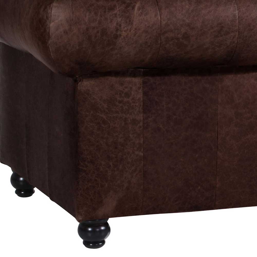 Chesterfield-Sofa aus braunem Leder - Lord