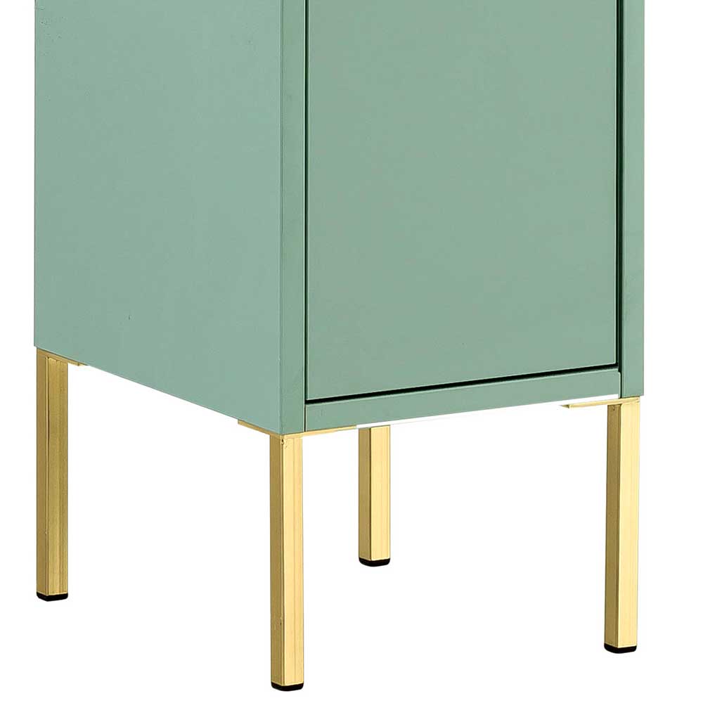 1-türiger Badschrank in Mintgrün & Gold - Aparcian