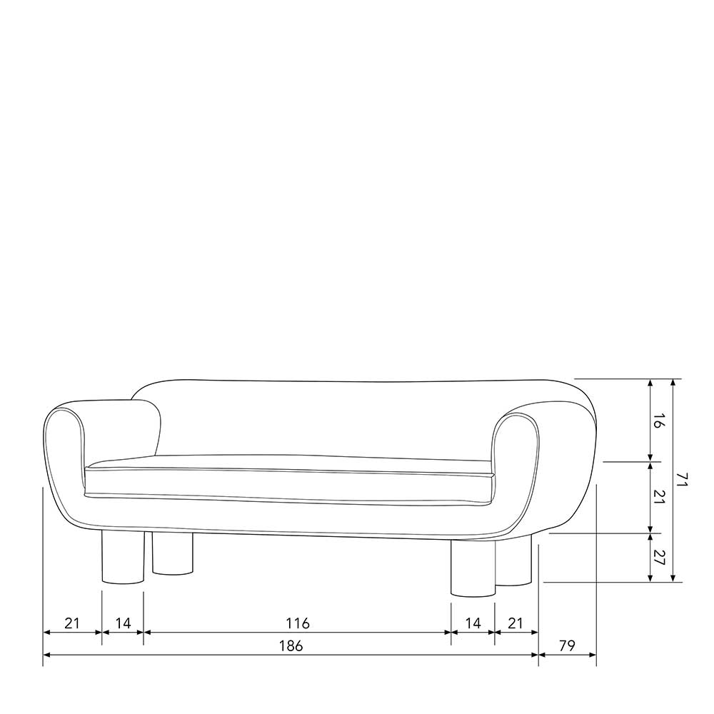 Designer Sofa in Beige Chenille - Spiaggi