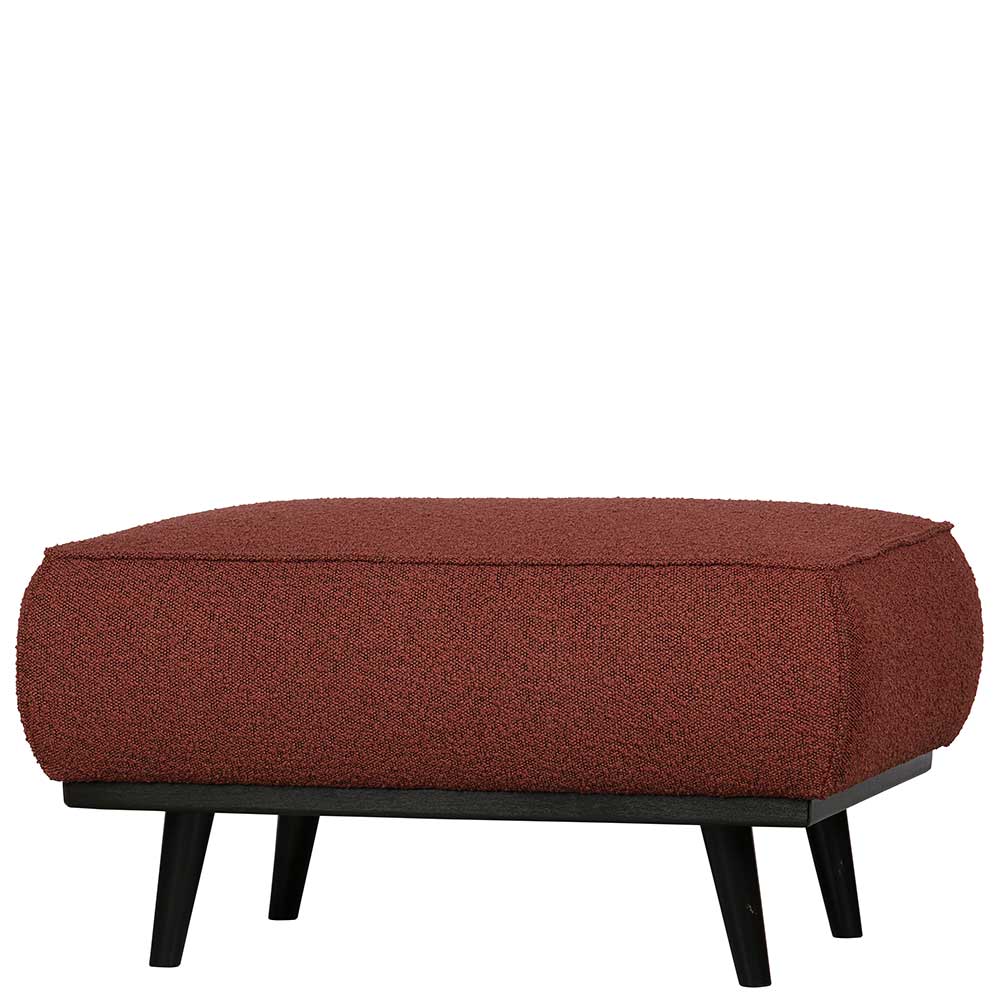 Moderner Stoffhocker Boucle in Rotbraun - Anizia