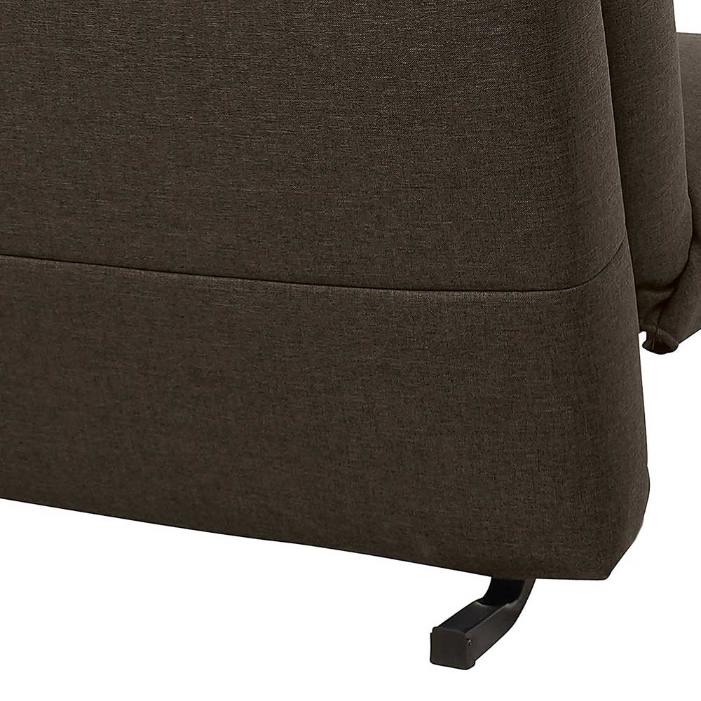 Sofa mit Bettfunktion in Braun mit Schwarz - Amor