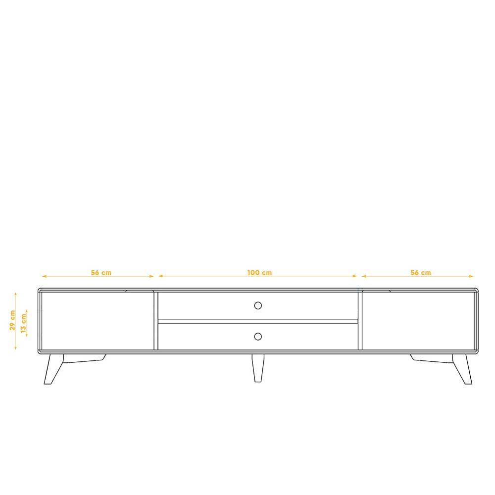 TV Board aus Wildeiche Massivholz & MDF - Diesta