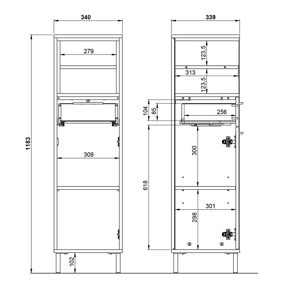 Halbhoher Badschrank modern - Pira