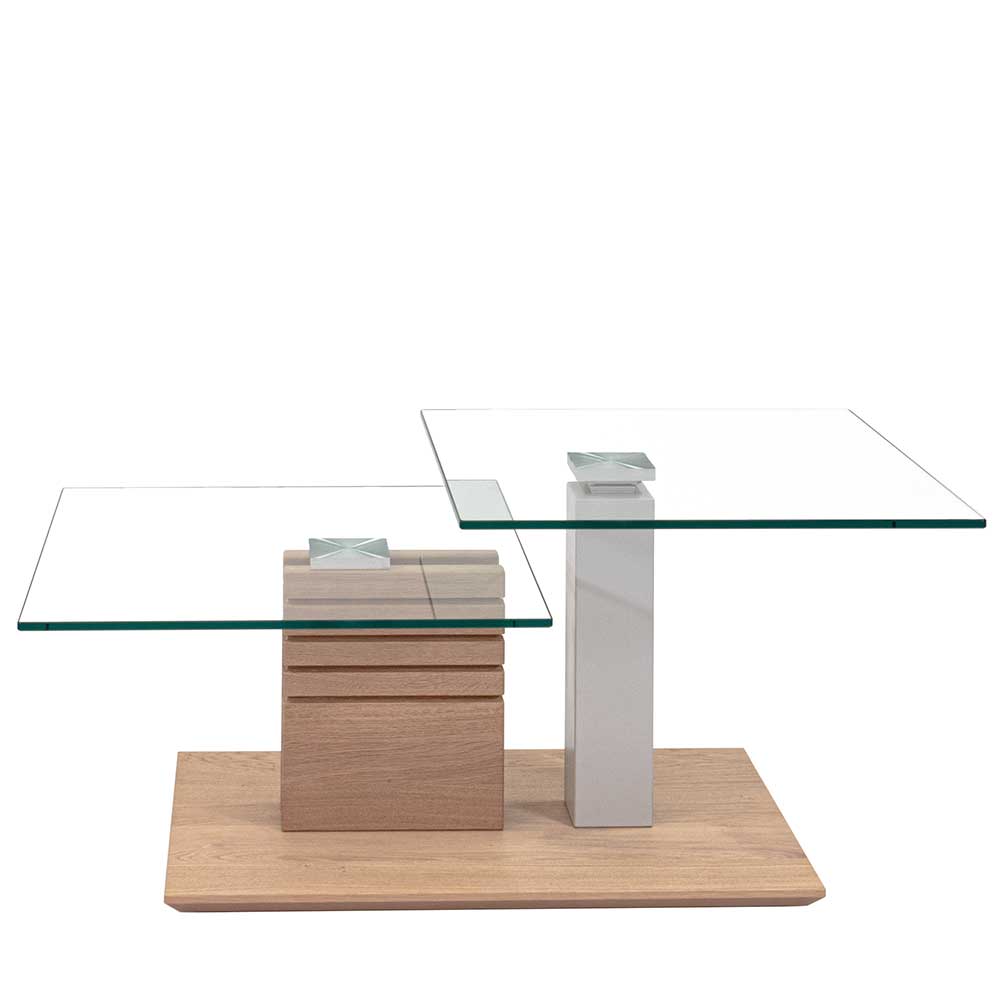 Couchtisch mit zwei Glasplatten modern - Olbiancas