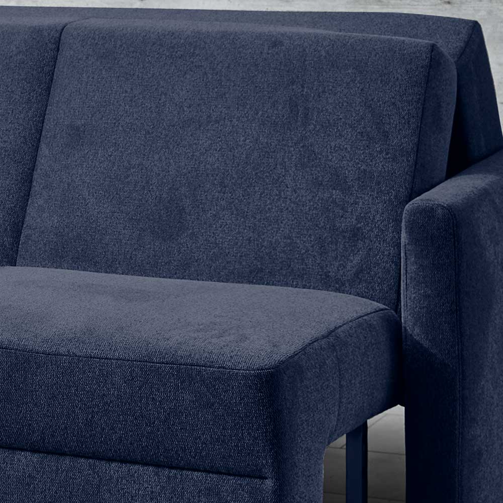 Ausklappbare Bettcouch in Blau Stoff - Jeen