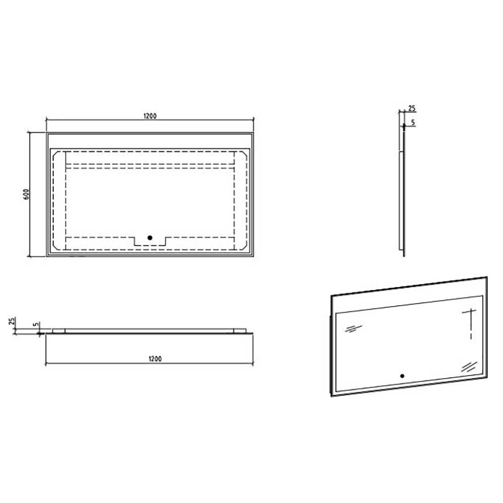 Badezimmer Wandspiegel mit LED Beleuchtung - Lausanna