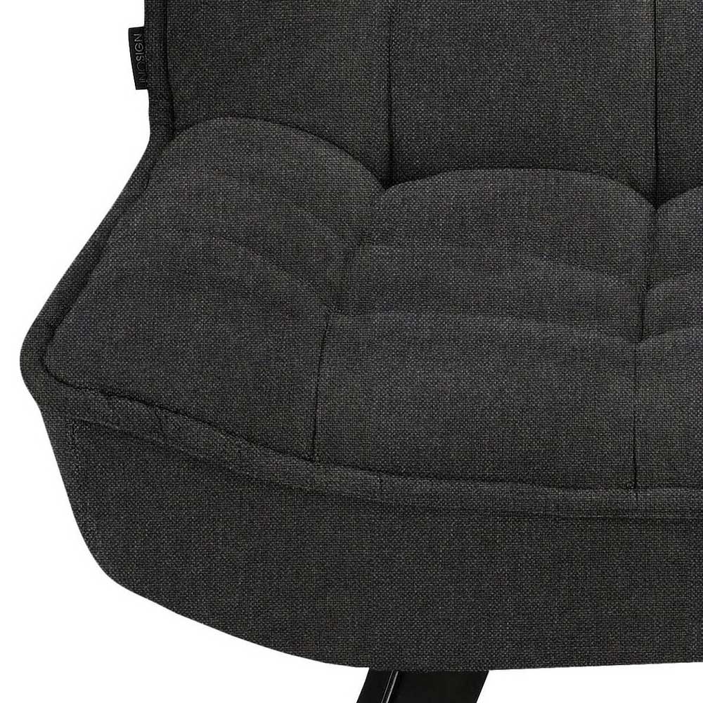 Lounge Sessel mit Hocker in Anthrazit - Mook (zweiteilig)