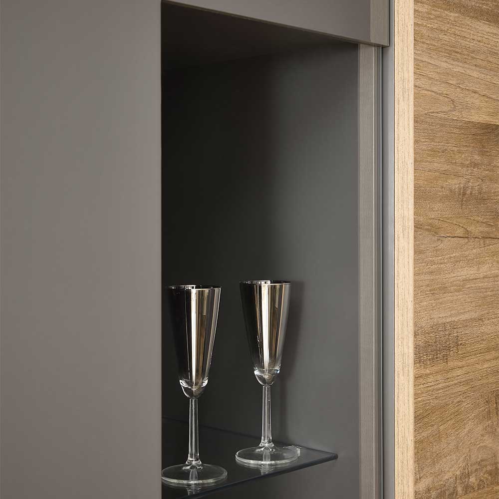 Hochglanz Highboard mit Glas - Eracosta