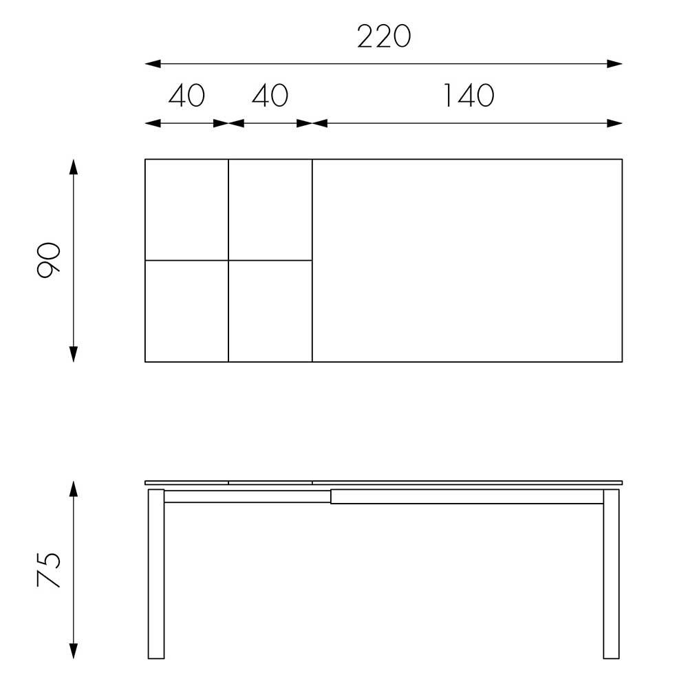 Design Esstisch Ineke in Anthrazit Glas