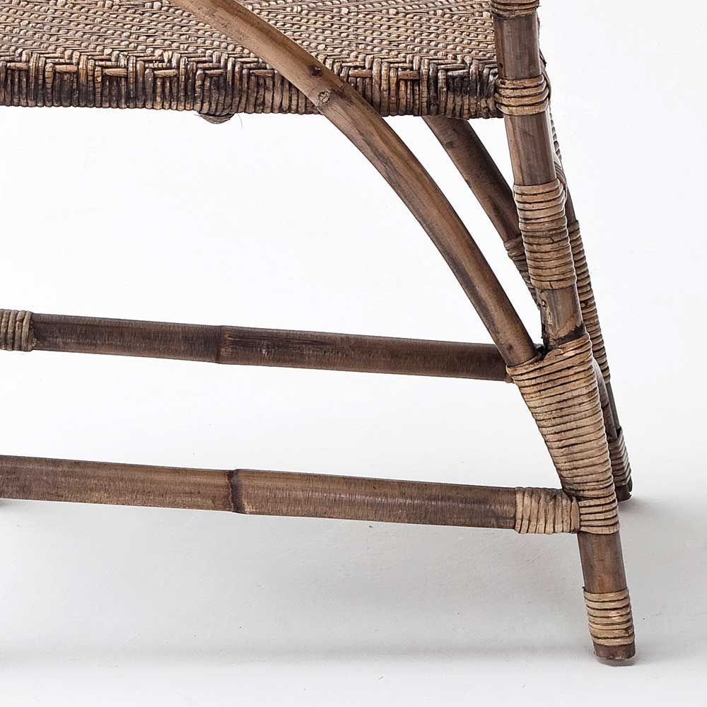 Hochwertiger Rattan Designstuhl Pietro in Braun (2er Set)