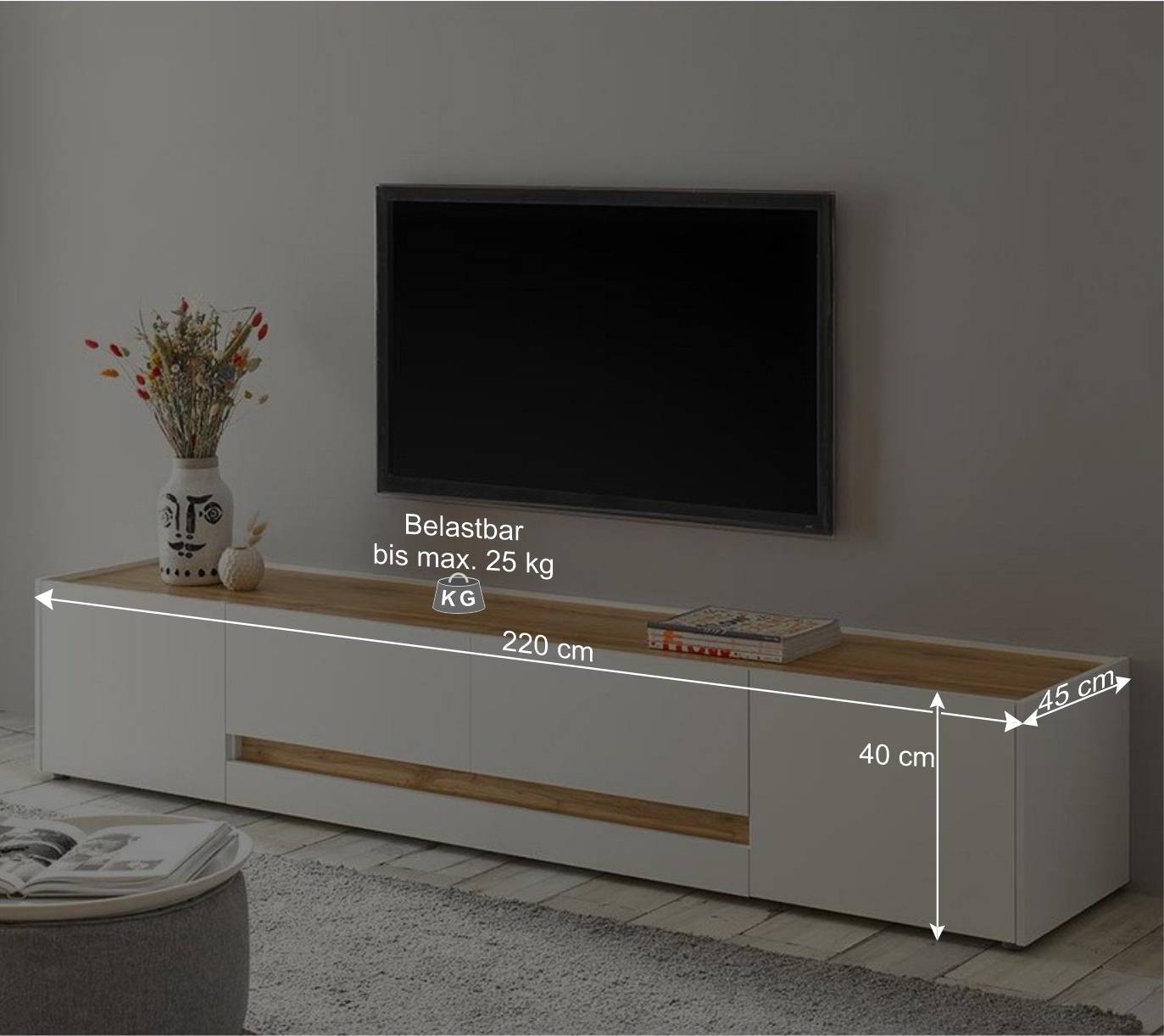 Wohnzimmer Möbelset für Wand TV - Nonessia (dreiteilig)