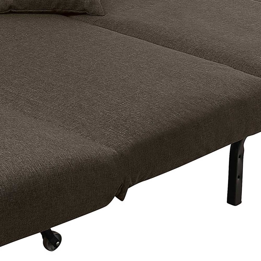 Sofa mit Bettfunktion in Braun mit Schwarz - Amor