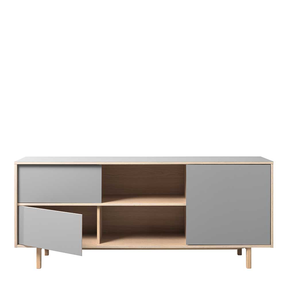 Scandi Sideboard in Hellgrau & Eiche Bianco - Vlendu