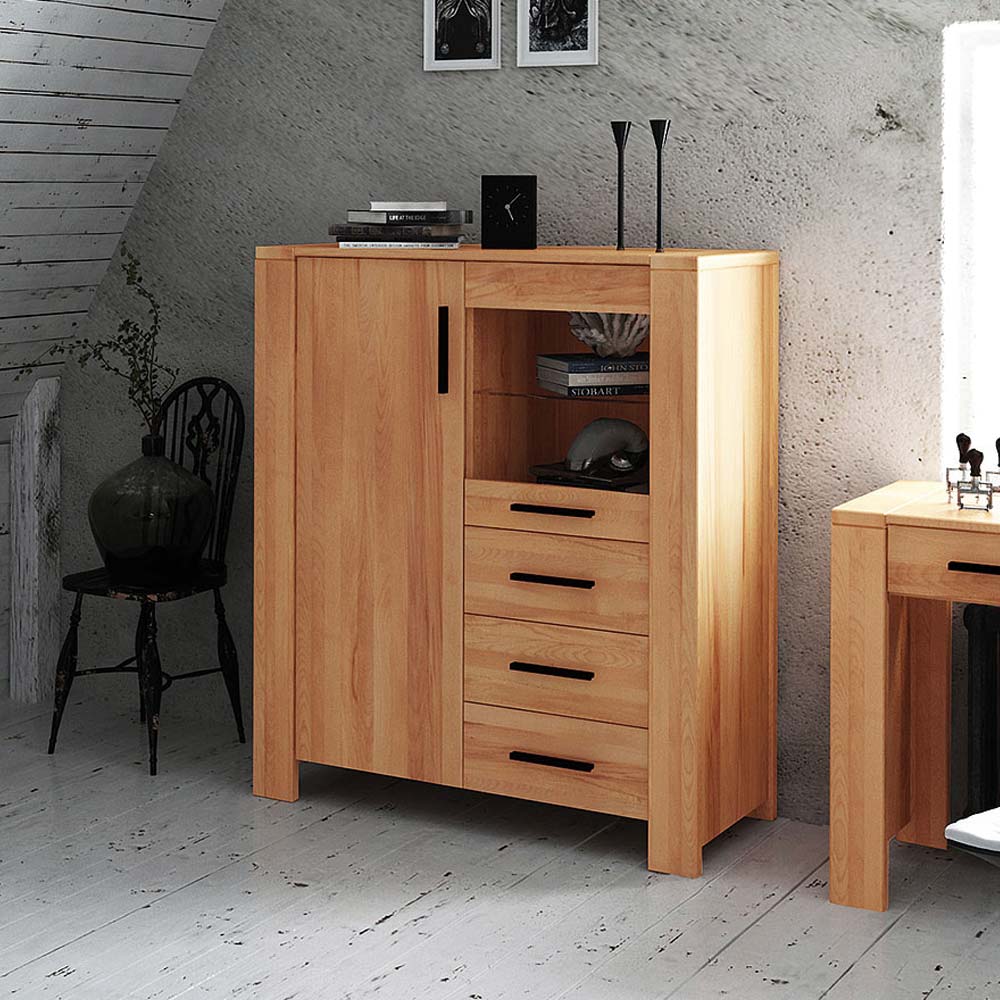 Highboard Kommode Mosniak aus Kernbuche Massivholz