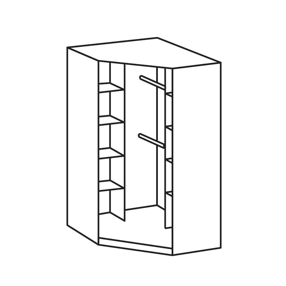 Schlafzimmerschrank für die Ecke 2-türig - Fabricus