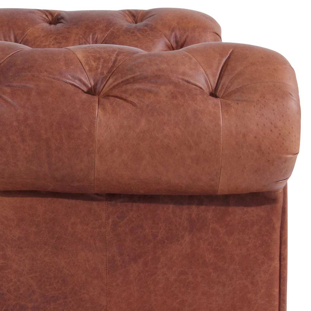 Leder Chesterfieldcouch in Cognac Braun - Ultima