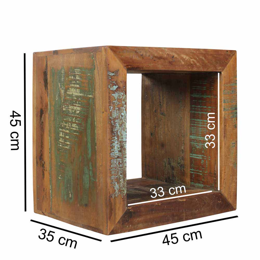 Shabby Chic Ablagetisch Dencig in Würfelform halboffen