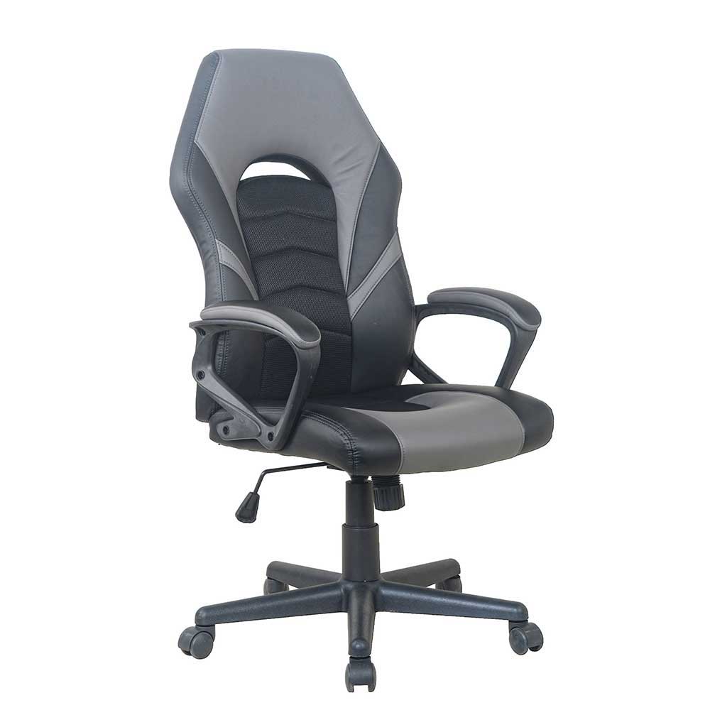 PC Gaming Chair in Dunkelgrau Schwarz - Naviron