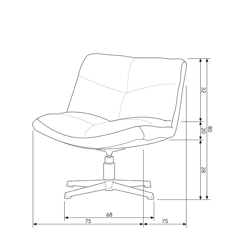 Drehsessel ohne Armlehnen in Anthrazit Boucle - Matresca