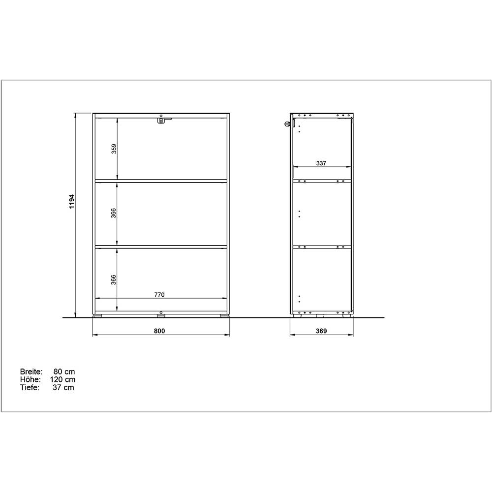 80x120x37 Büroschränke & Büroregal - Laszlo (dreiteilig)