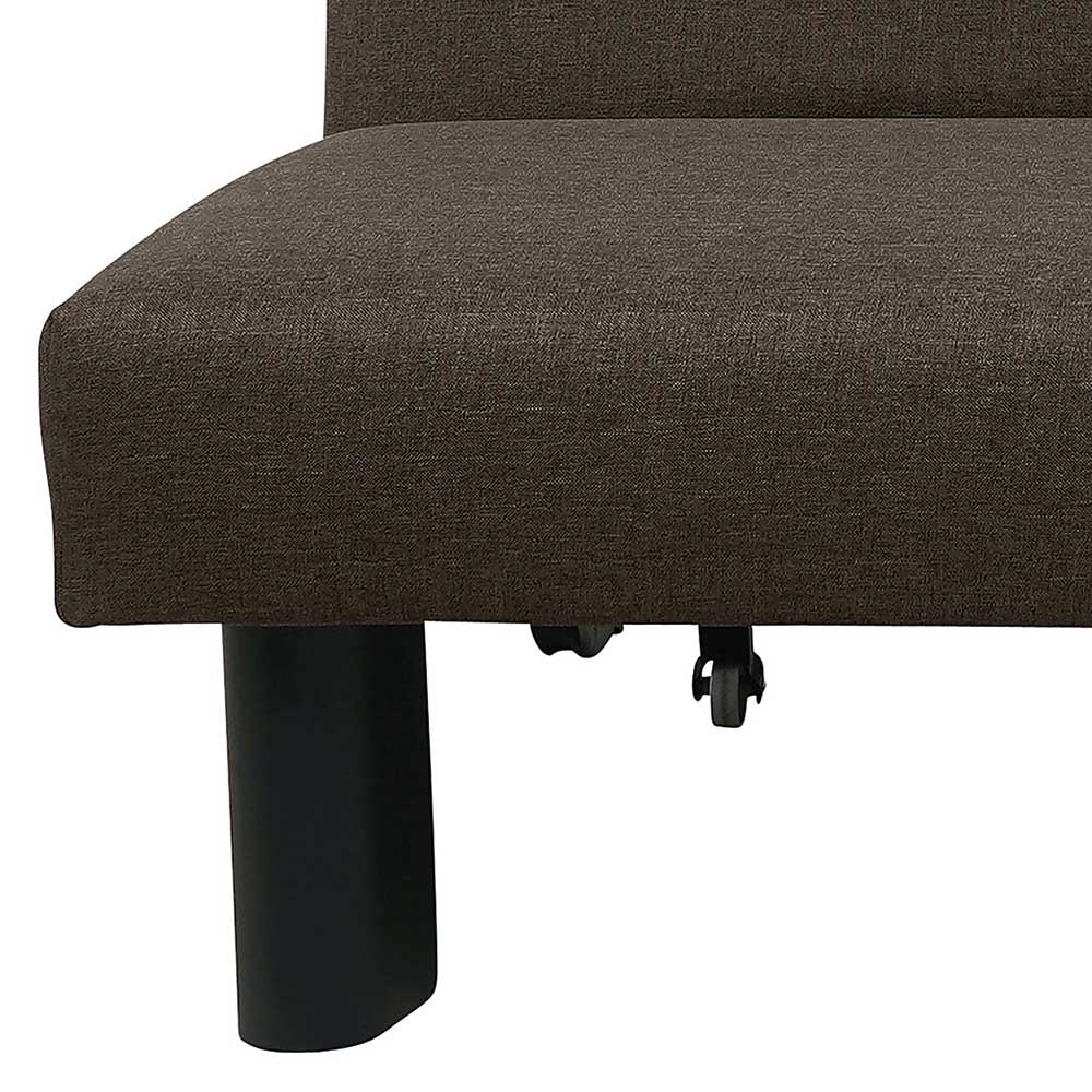 Sofa mit Bettfunktion in Braun mit Schwarz - Amor