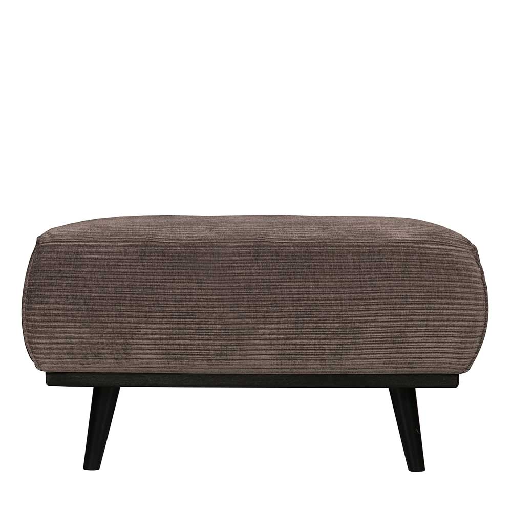 Wohnzimmer Hocker in Taupe Strukturstoff - Jemain