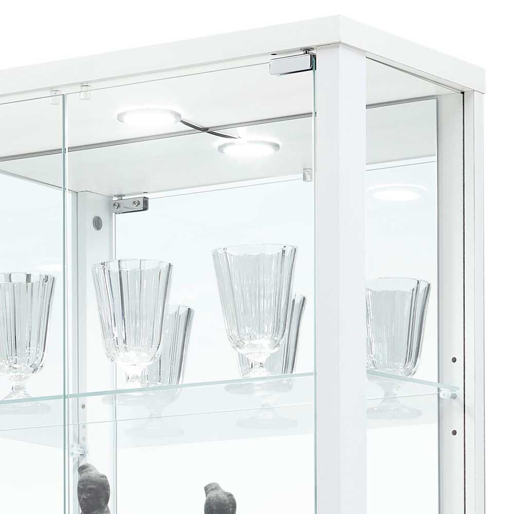 Weiße Wandvitrine mit Rückwand aus Spiegelglas - Amanda