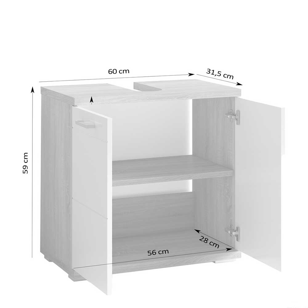 Waschbecken-Unterschrank 2-türig - Faneto