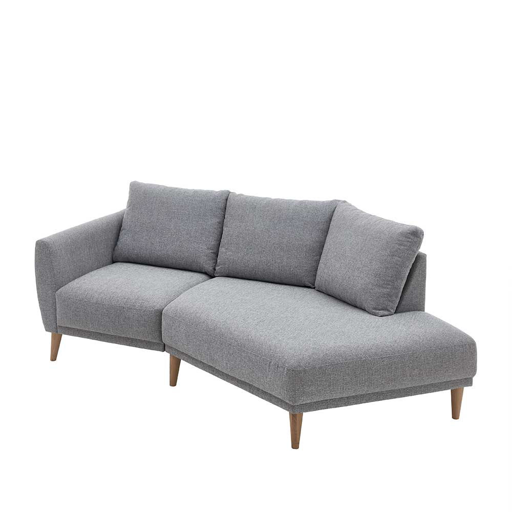 Moderne 3er Couch in Hellgrau Strukturstoff - Teresia