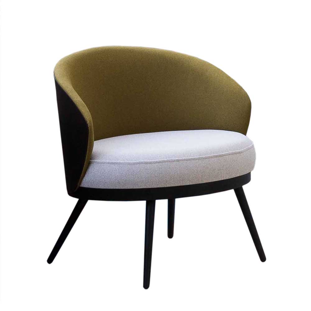 Design Lounge Sessel in Khaki & Schwarz - Racelyn