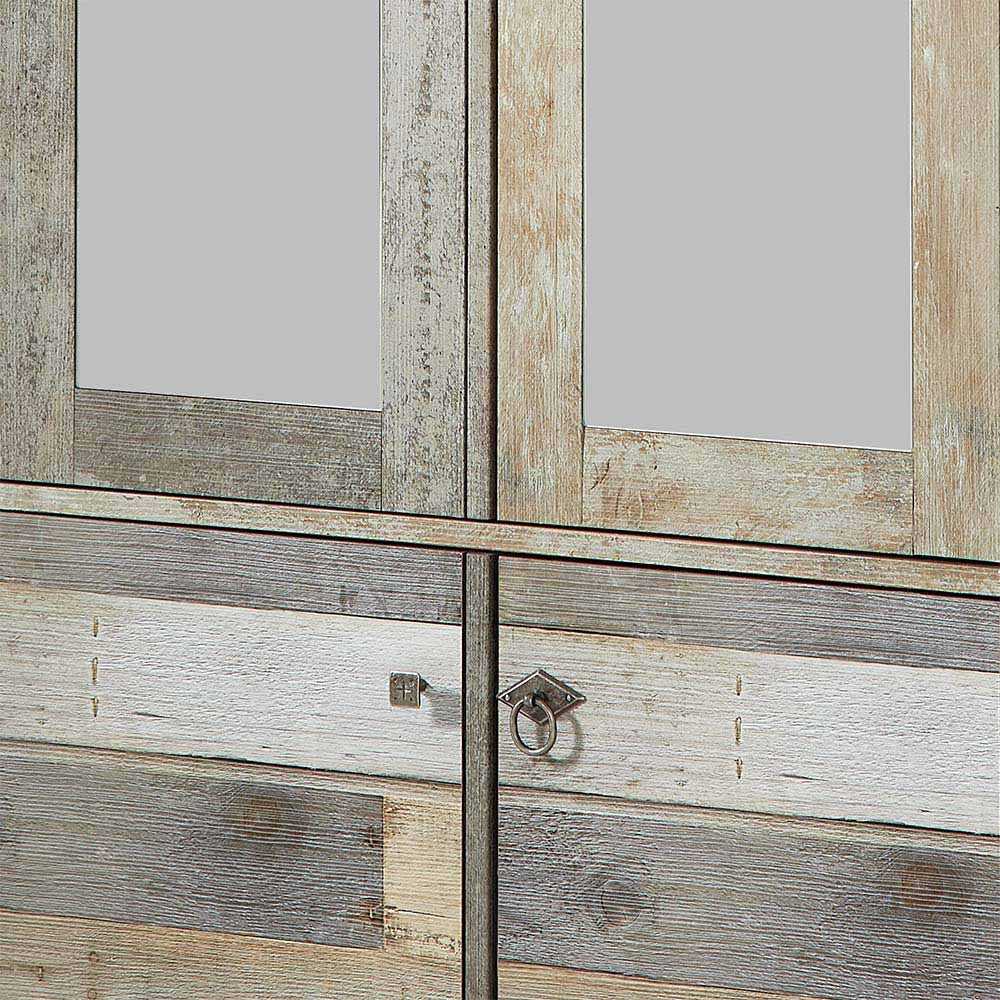 Shabby Flurschrank mit 2 Spiegel Türen - Curacon