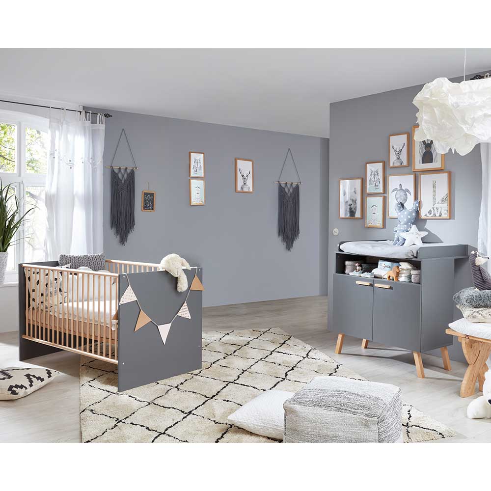 Babybett & Wickelkommode Set - Wout (zweiteilig)