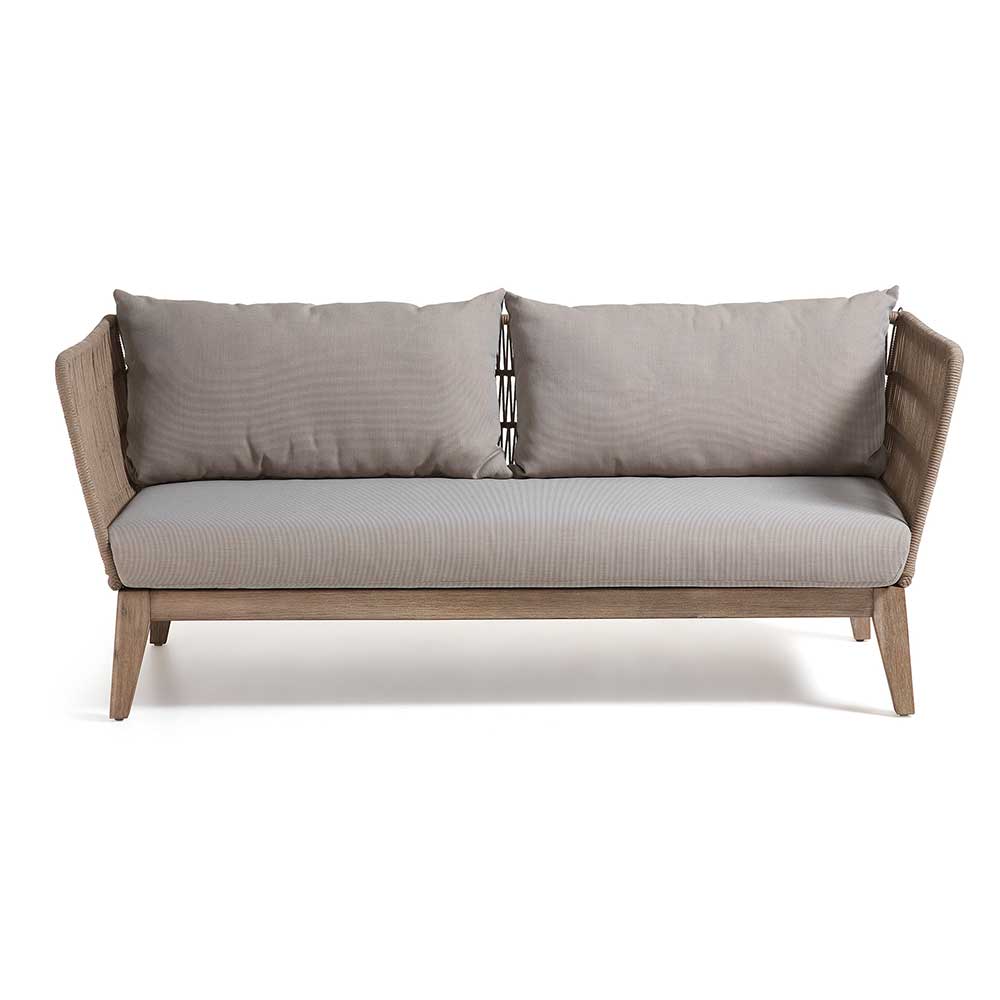 3-Sitzer Sofa Jelaninos mit Massivholz & Kordel Geflecht