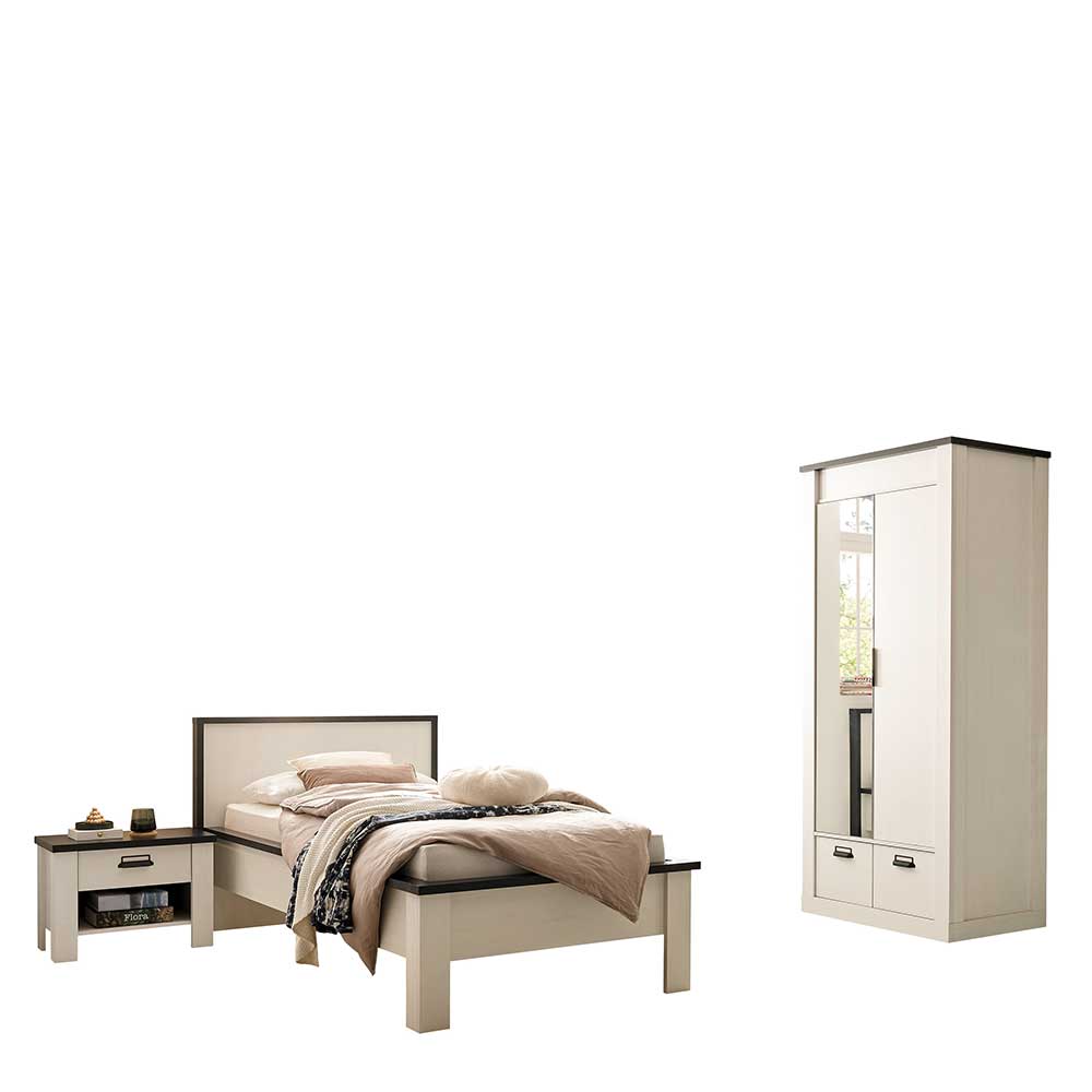 Schlafzimmer Set mit Einzelbett - Tramos (dreiteilig)