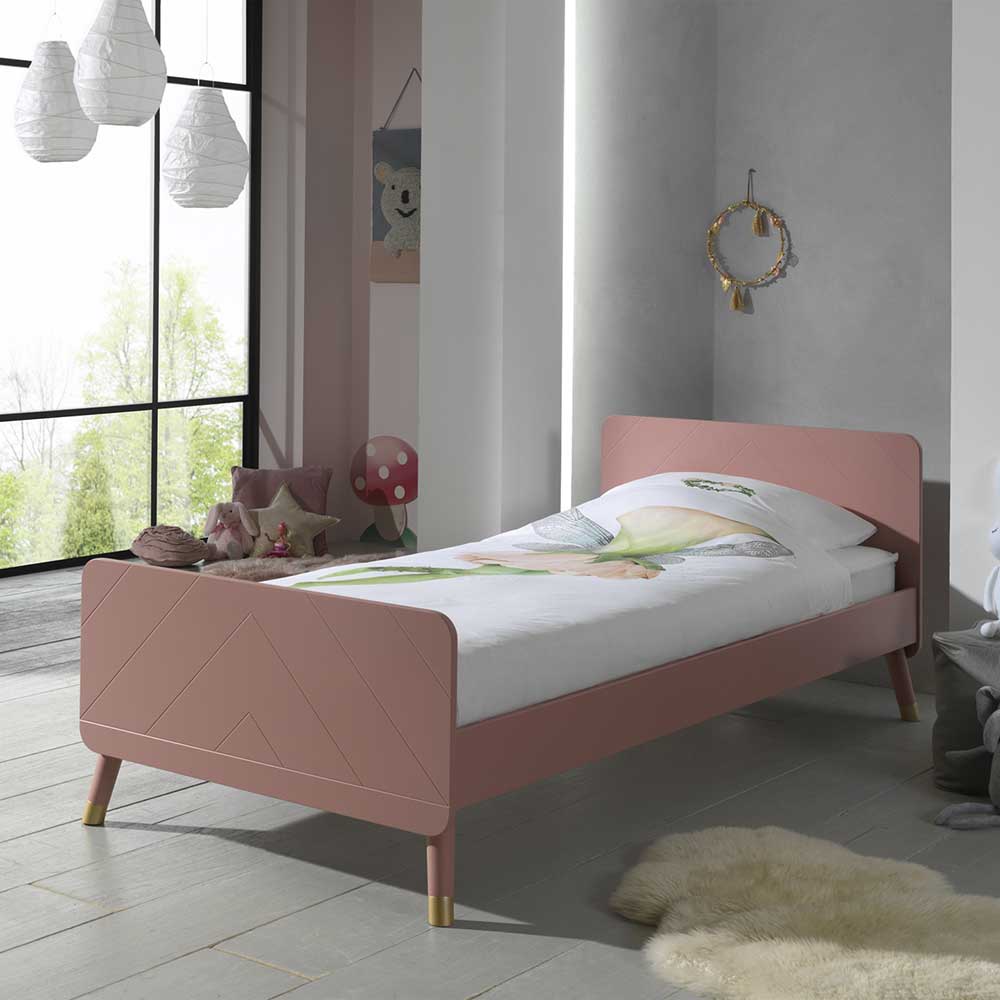 90x200 Bettgestell in Rosa & Gold - Limella