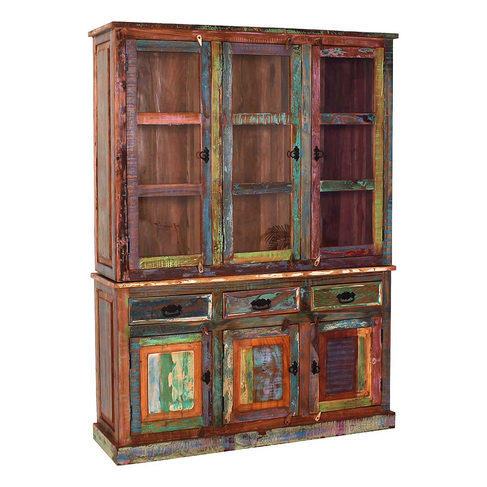 Shabby Chic Buffetschrank in Braun Bunt - Jamaica