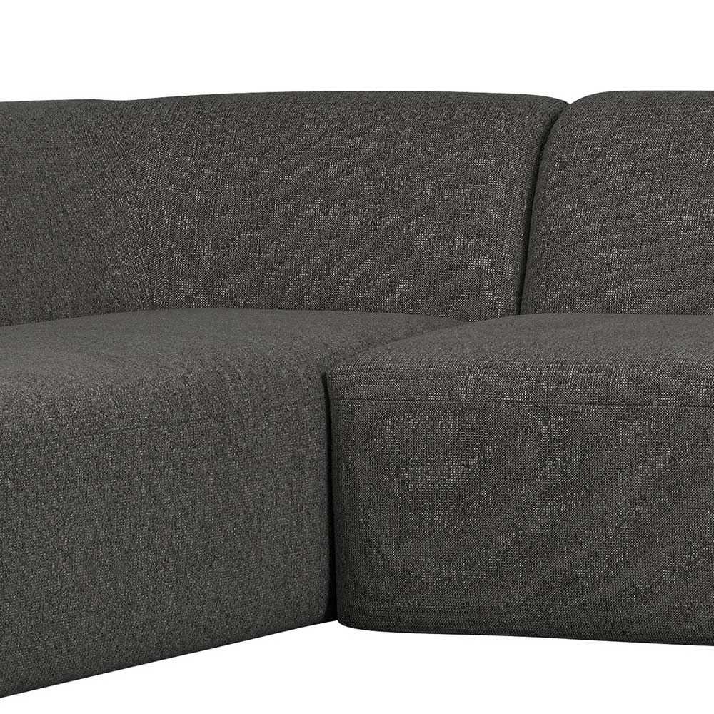 Ecksofa in Schwarzgrau Chenille - Barat