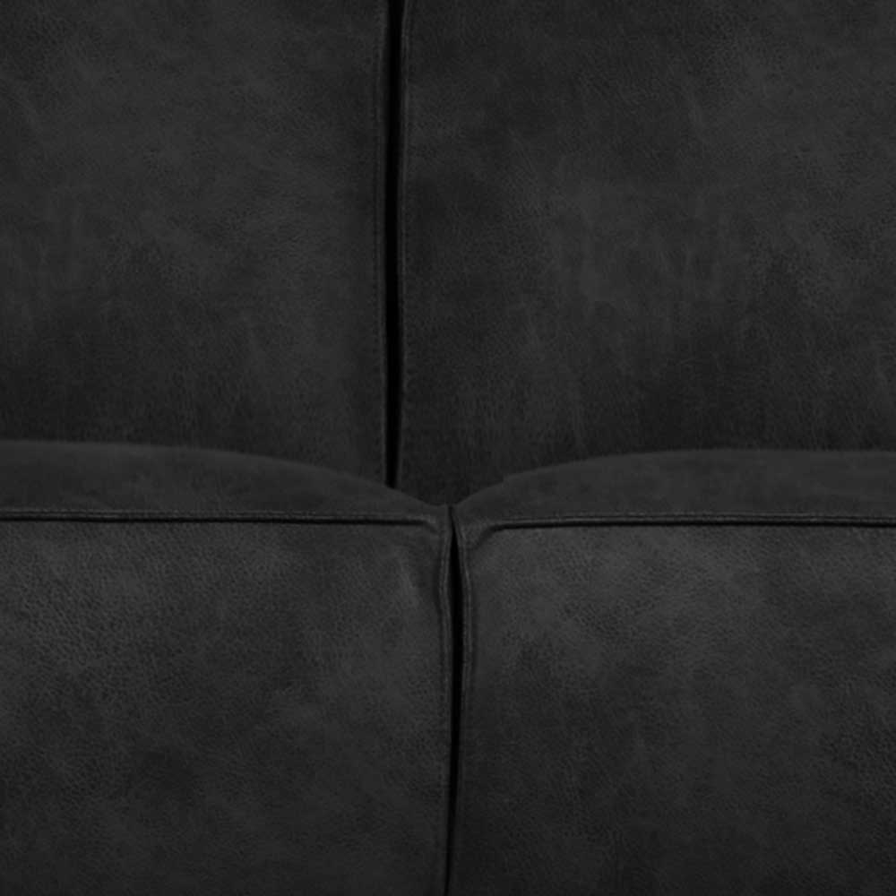 230cm breite Kunstwildledercouch in Schwarz - Fanossy