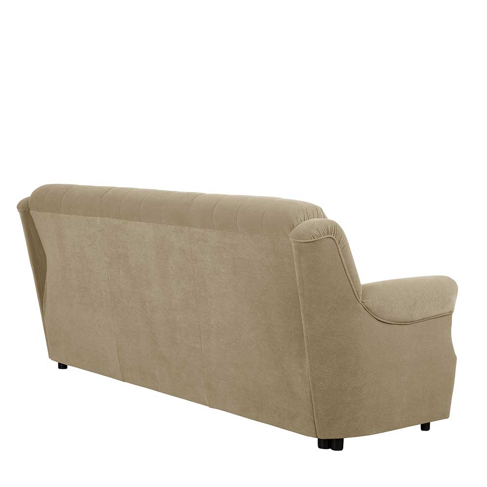 Klappcouch aus Flockstoff in Beige - Mabu