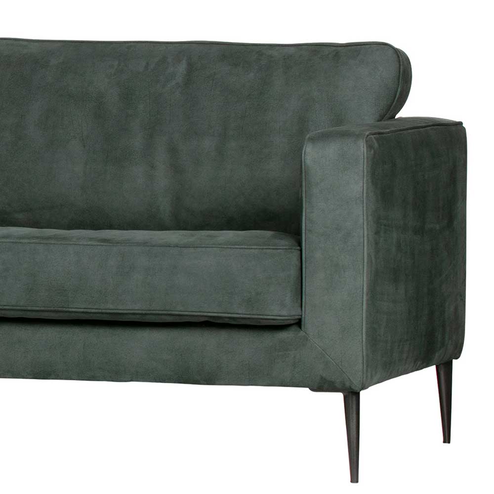 Microfaser L-Form Sofa in Petrol - Bicova