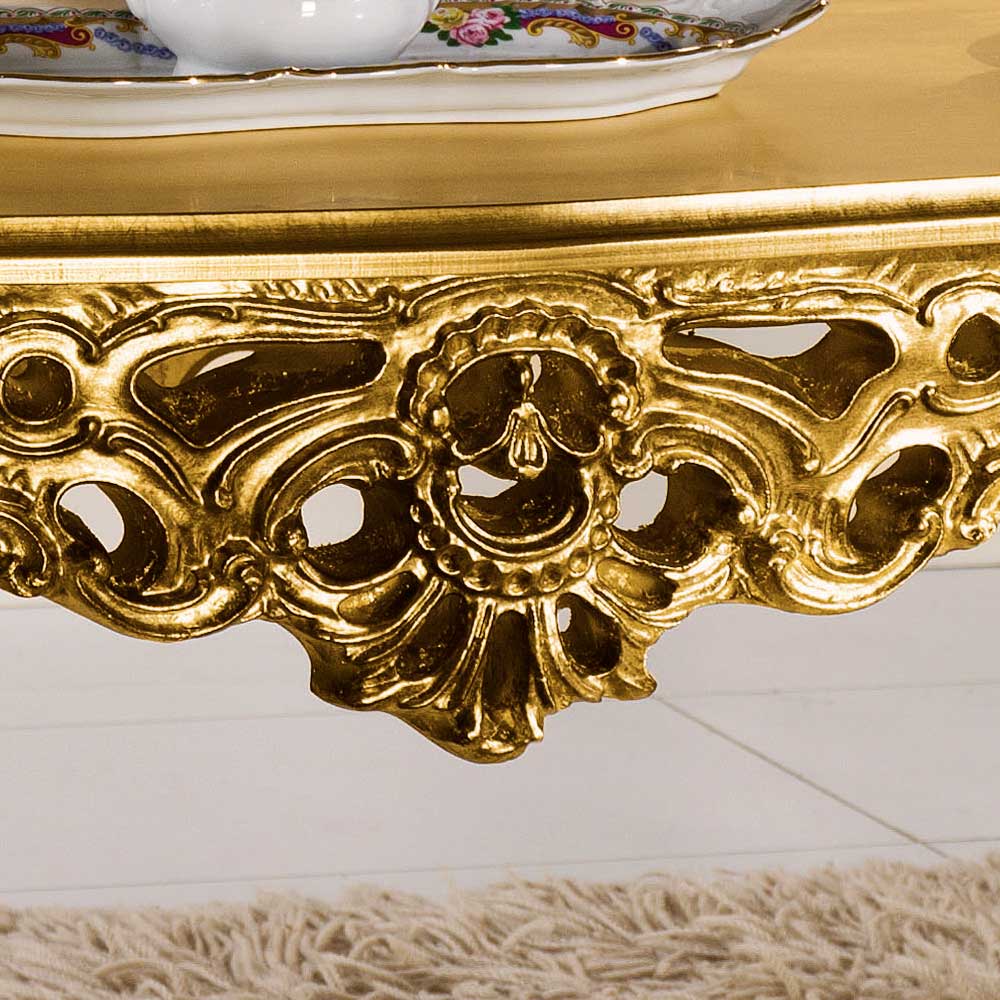 Barock Wohnzimmertisch in Gold Eliah 108x57 cm