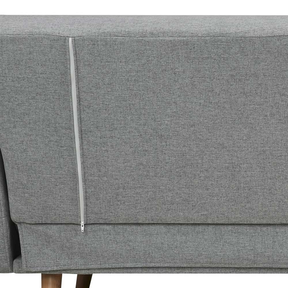 Hellgraues 3er Klappsofa im Skandi Design - Belinda