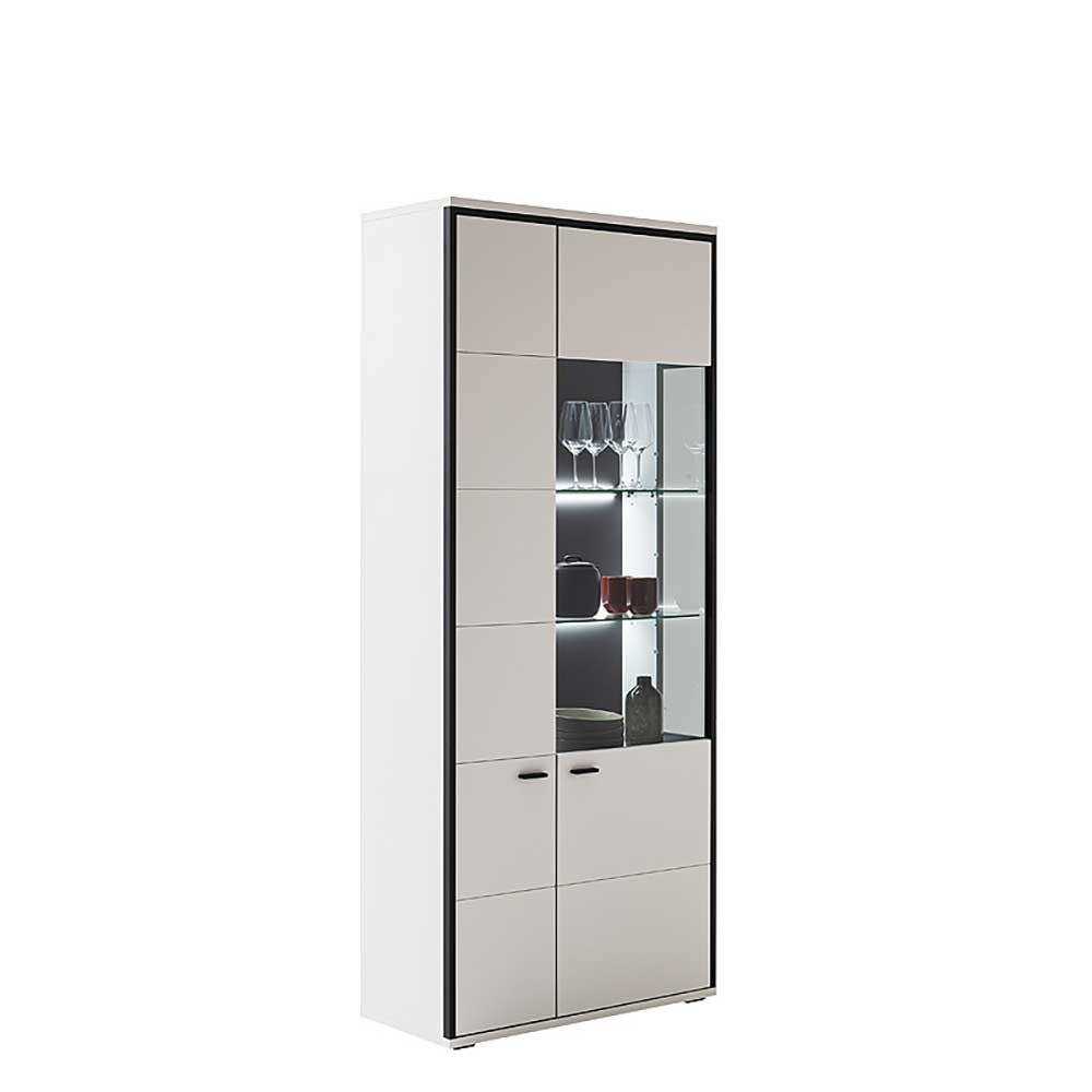 Weiße Stauraumvitrine in modernem Design - Loazin