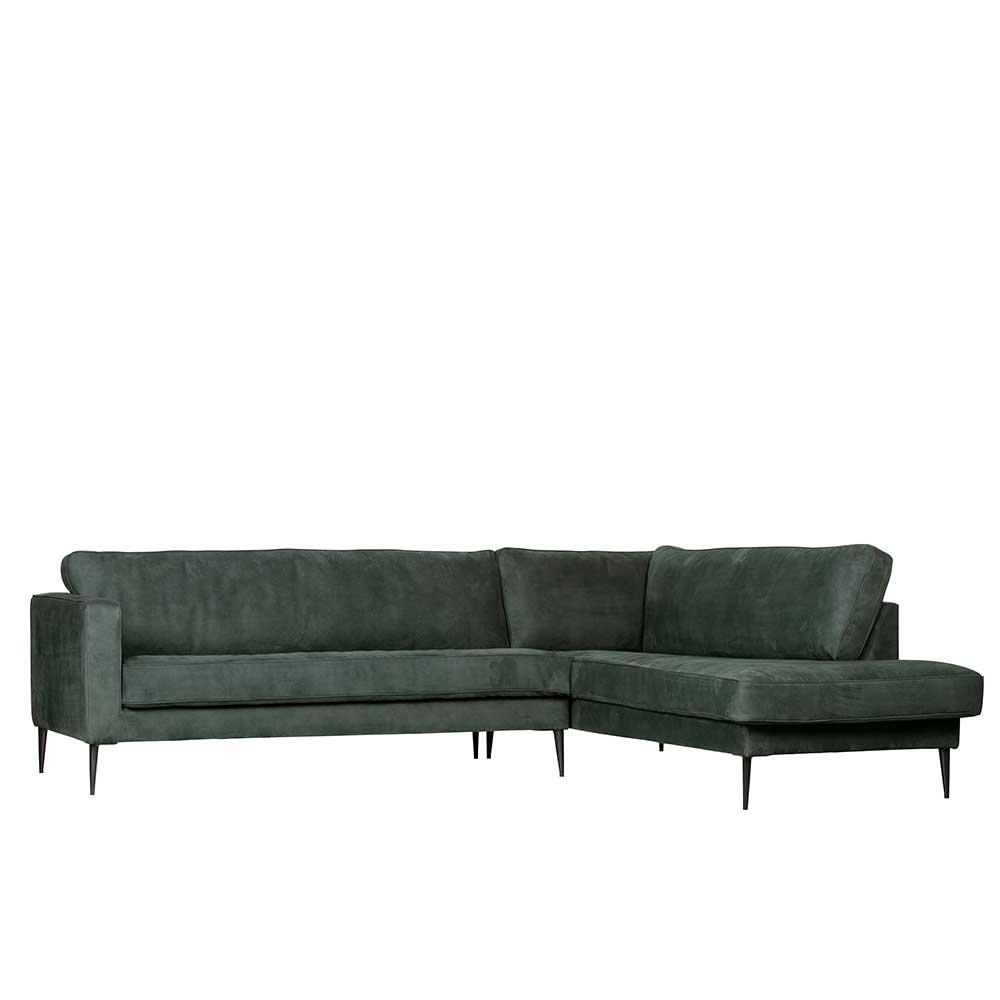 Microfaser L-Form Sofa in Petrol - Bicova