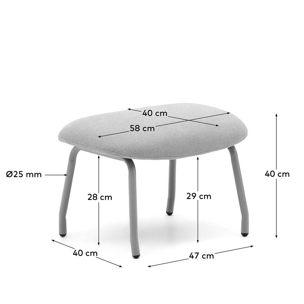 Scandi Chic Hocker in Beige und Weiß - Bondo