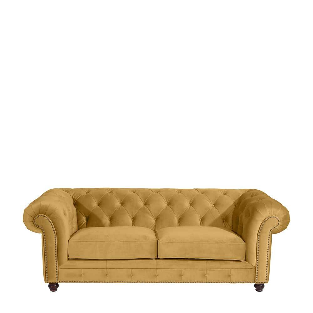 Chesterfieldsofa in Gelb Samtvelours - Omnus