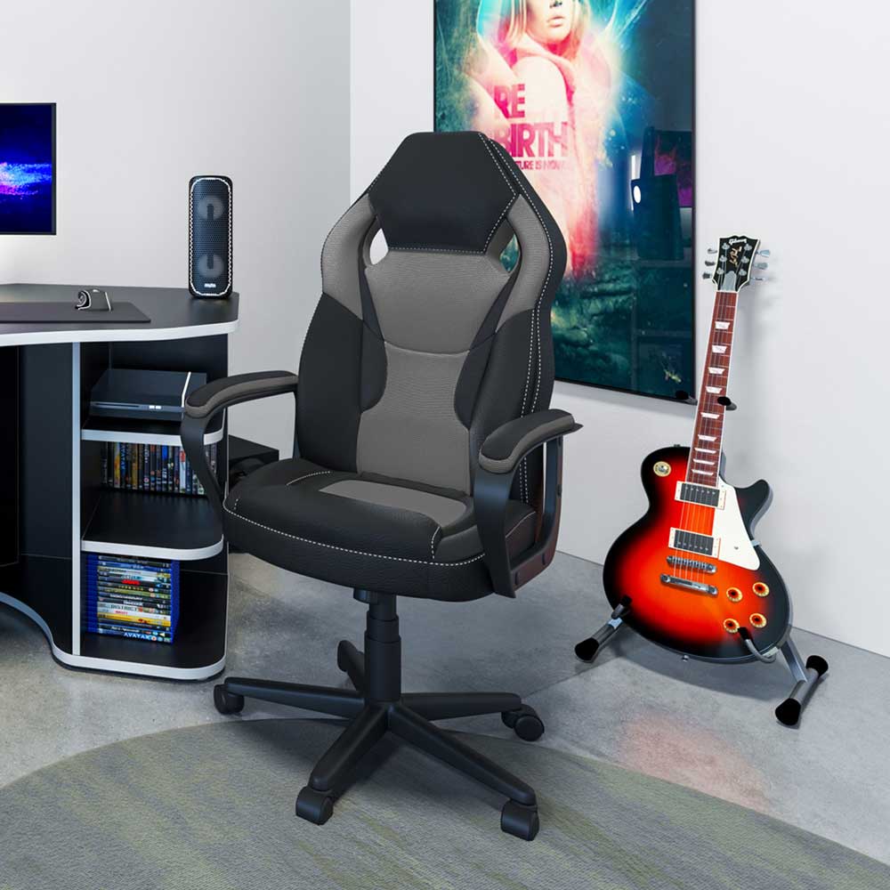 Gaming Chair in Schwarz und Grau - Giorgio