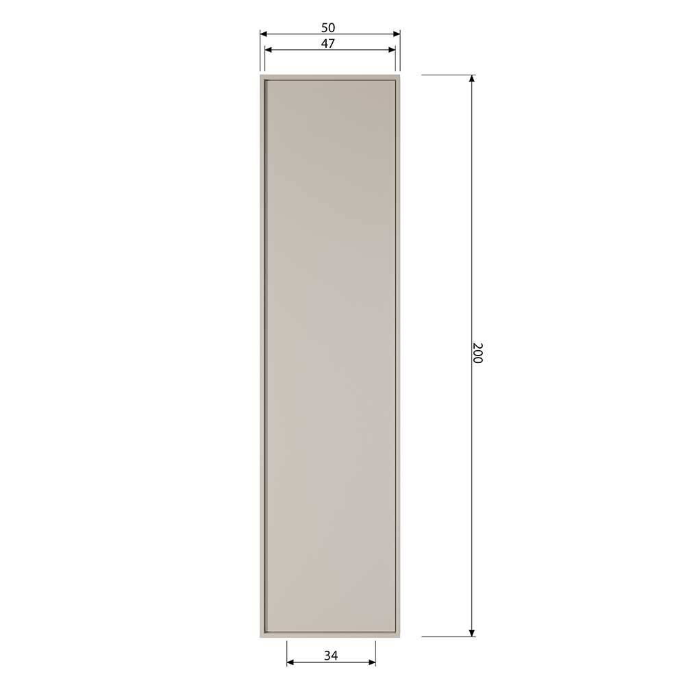 50x200x58 Schmaler Kleiderschrank 1-türig - Career